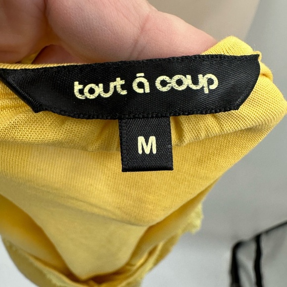 TOUT A COUP distressed Yellow woman lightweight cotton boho chic tank top M - Picture 9 of 10